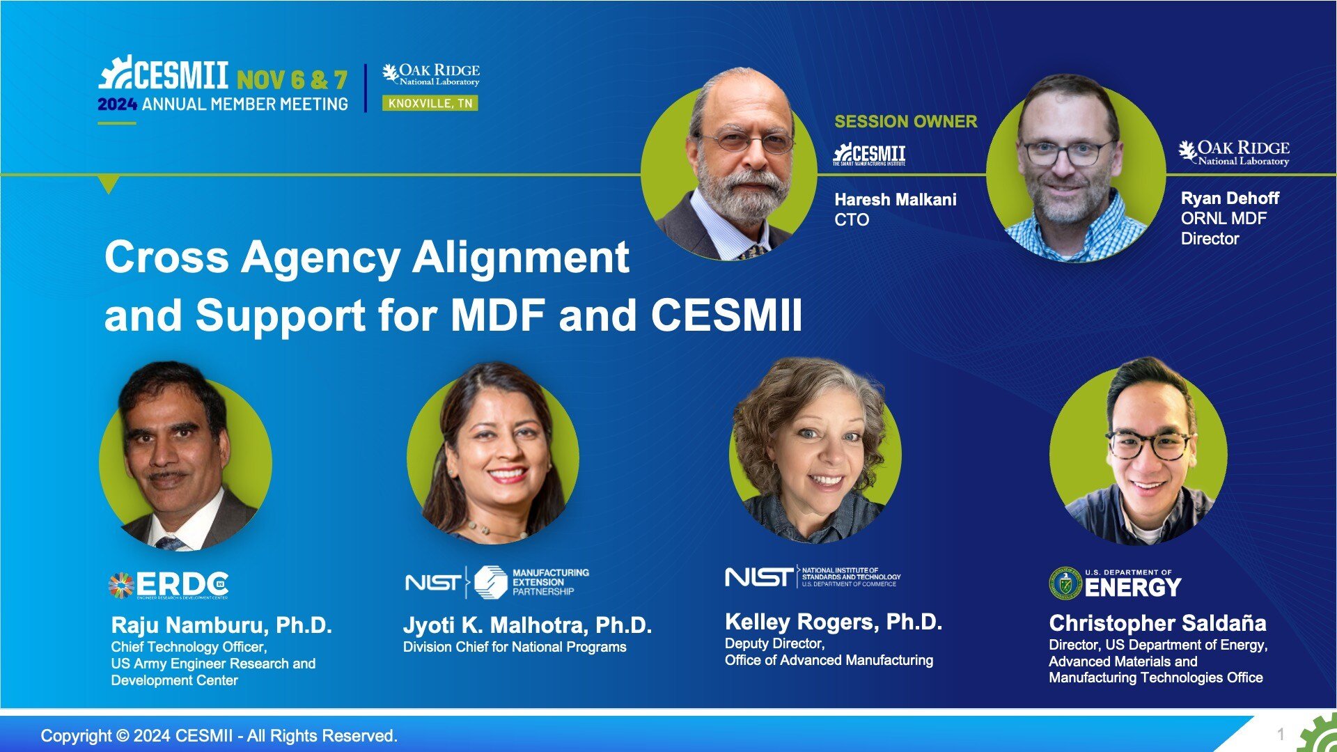 Cross Agency Alignment and Support for MDF and CESMII-20241106
