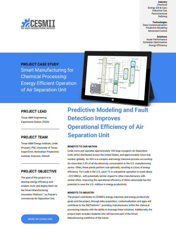 Predictive Modeling and Fault Detection Improves Operational Efficiency of Air Separation Unit case study preview