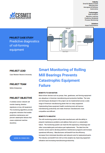 Smart Monitoring of Rolling Mill Bearings Prevents Catastrophic Equipment Failure case study preview