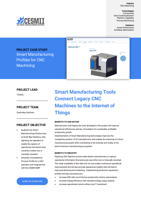 Smart Manufacturing Tools Connect Legacy CNC Machines to the Internet of Things case study preview