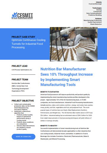 Nutrition Bar Manufacturer Sees 10% Throughput Increase by Implementing Smart Manufacturing Tools case study preview