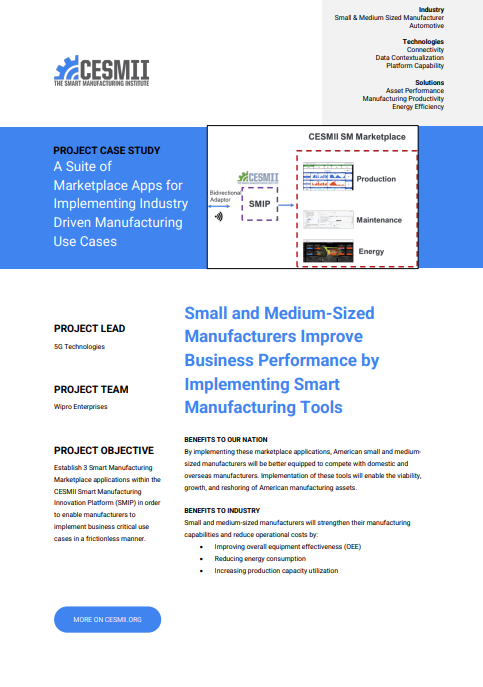 Small and Medium-Sized Manufacturers Improve Business Performance by Implementing Smart Manufacturing Tools case study preview