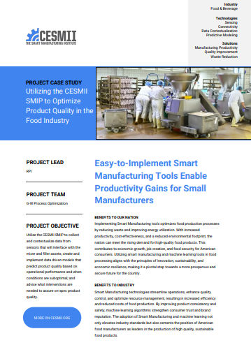 Easy-to-Implement Smart Manufacturing Tools Enable Productivity Gains for Small Manufacturers case study preview