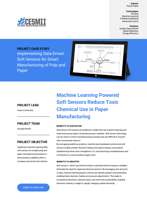 Machine Learning Powered Soft Sensors Reduce Toxic Chemical Use in Paper Manufacturing case study preview